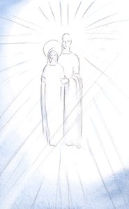 Kristus forklarede, hvor dyrebar hans hellige moder er, og hvor loyalt vi burde forsvare hende, 2000 (w/c på papir) af Elizabeth Wang