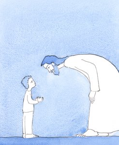 Kristus viste mig, at når han ser på mig, når jeg lider, er det, som om han ser med kærlighed på et lille barn; og hans eneste ønske er at hjælpe mig og give mig indre fred og trøst og glæde., 2 af Elizabeth Wang