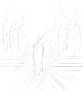 Kristus stod foran mig, omgivet af engle. Han sagde: "Vi ærer dem, der ærer mig", 2001 (w/c på papir) af Elizabeth Wang