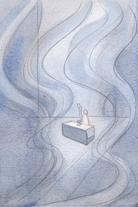 Kristi herlighed er som en ild, der oplyser vores helligdom: med ægte tro, hvem kunne lade sig distrahere fra sådan et syn?, 2001 (w/c på papir) af Elizabeth Wang