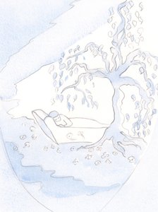Kristi tilstedeværelse i sjælen er som en blomstrende gren af frisk blomst, 2000 (w/c på papir) af Elizabeth Wang