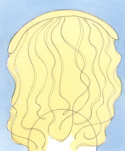 Gud er som et permanent nærvær over os, der rækker ud over hele Jorden, for at røre, hjælpe, helbrede, berolige, undervise og trøste, 2004 (w/c på papir) af Elizabeth Wang