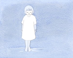 Han viste mig, hvordan jeg er som et barn i dåbsdragt, efter sorg og tilgivelse, bod og erstatning., 2000 (w/c på papir) af Elizabeth Wang