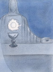 Jeg så Jesus, virkelig til stede på alteret; og jeg så værten skinne 