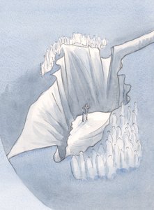 Jeg så, afsløret, Det Ene Offer, der blev gjort for alle generationer, 2001 (w/c på papir) af Elizabeth Wang