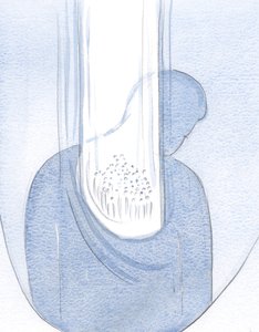 Jeg så, at alle, der er i ly i mit hjerte, er gennemblødt af Kristi kærlighed og nåde gennem sjælens forening med ham., 2000 (w/c på papir) af Elizabeth Wang