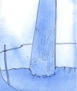 Hvis jeg altid forbliver ved foden af korset, vil jeg huske, at alle de nåder, jeg nu nyder, blev vundet gennem Kristi ensomme pine på Golgata, 2003 (w/c på papir) af Elizabeth Wang