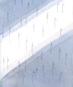 I aftenlyset gentog hvert væsen, svævende på sin retmæssige plads, og i vidunderlige bevægelser, englenes statelige dans i himlen, 2000 (w/c på papir) af Elizabeth Wang