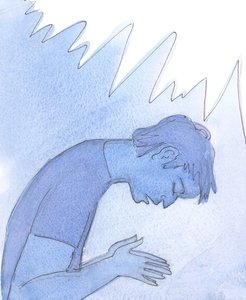 Det er et frygteligt øjeblik, når en person, der dør, møder Gud og indrømmer, at han var blevet sat på jorden for at elske og tjene Gud og finde sand glæde i ham, 2004 (w/c på papir) af Elizabeth Wang