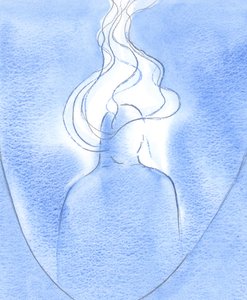Det er ved tillid til Kristus, med anger, at vore hjerter renses; og lovsangens flamme brænder så foran Faderen, 2002 (w/c på papir) af Elizabeth Wang