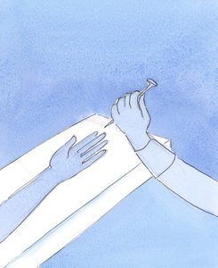 Det er vigtigt at være opmærksom ved messen, klar over, at Jesus Kristus, vor Gud, elsker os så højt, at han har lidt og døde for os, 2004 (w/c på papir) af Elizabeth Wang