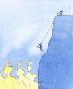 Det er umagen værd at blive ved med at bede for mennesker i nød eller i store problemer, og at bede, selv når der synes at være få resultater og lidt hjælp, 2004 (w/c på papir) af Elizabeth Wang