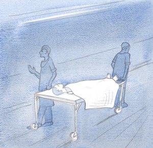 Det var et glimt af ægte frihed, at man kunne være svag og dårligt klædt, men alligevel tilfreds med at acceptere Kristi vilje, 2000 (w/c på papir) af Elizabeth Wang