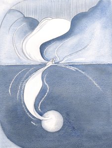 Jesus kom fra den hellige jomfru, Guds mor, for at udgyde Guds nåde over verden, 2000 (w/c på papir) af Elizabeth Wang