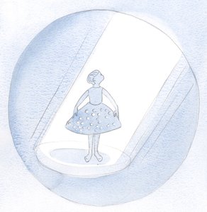 Ligesom børn har vi lov til at vise glæde over vores "nye tøj" - de gaver Gud giver os. Men al ære tilkommer giveren, 2000 (w/c på papir) af Elizabeth Wang