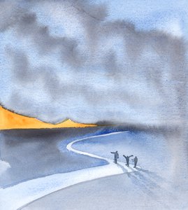 For længe siden, før Kristus kom til jorden, ledte folk efter tegn og undere og længtes efter beviser på Guds eksistens eller på hans natur og hans ønsker, 2005 (akvarel på papir) af Elizabeth Wang