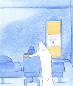 Vor Frue kommer for at hjælpe os i vores vanskeligheder, 2003 (w/c på papir) af Elizabeth Wang