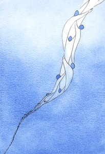 Vores forbøn for de hellige sjæle i skærsilden, i Jesu navn, er som et reb, der trækker dem mod himlen, 2002 (w/c på papir) af Elizabeth Wang