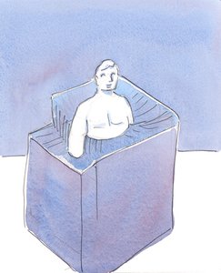Nogle mennesker, der lever i alvorlig synd, søger bevidst glæde ved at såre andre, opfører sig som vilde dyr eller rettere, sindssyge dyr, 2004 (w/c på papir) af Elizabeth Wang