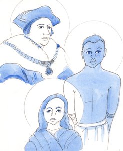Der er martyrer for sandheden i alle tider, 2003 (w/c på papir) af Elizabeth Wang