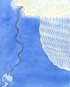Der er en bred vej til helvede, og en smal stige, så det ud til, til himlen, 2003 (w/c på papir) af Elizabeth Wang
