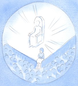 De, der bliver bedt af Kristus om at tale om ham til andre, bør tale så enkelt som børn, i tillid til hans hjælp, 2002 (w/c på papir) af Elizabeth Wang