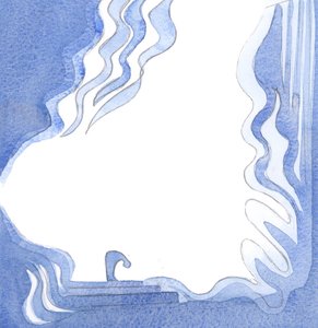 Gennem Kristus når vi tærsklen til Guds treenige herlighed, elsker og tilbeder ham i selvforglemmelse, 2000 (w/c på papir) af Elizabeth Wang