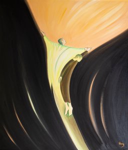 Gennem vores forening med Kristus løftes vi op til Faderen. Vores forening er mere perfekt, jo mere vi ligner Kristus i kærlighed., 2000 (olie om bord) af Elizabeth Wang