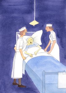 Unikke individer, uanset hvor svage de er, må aldrig behandles som gener eller blot som genstande for medlidenhed, 2004 (w/c på papir) af Elizabeth Wang