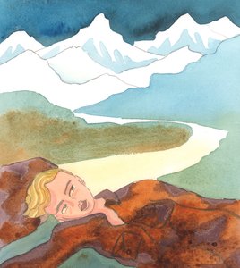 Vi bør stole på, at Gud ser vores bestræbelser på at elske ham, 2005 (akvarel på papir) af Elizabeth Wang