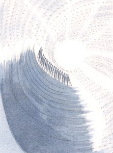Hvad mængder råber af glæde ved Jesu nærvær og råber "Velsignet være han", 2000 (w/c på papir) af Elizabeth Wang