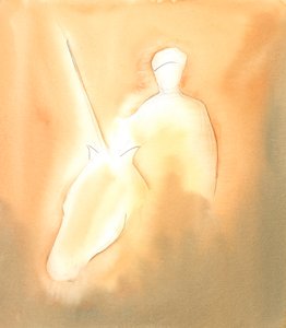 Enhver, der ønsker at vurdere den iboende karakter og formål for enhver gruppe eller bevægelse, sekulær eller religiøs, bør undersøge livet og holdningerne hos hver gruppes grundlægger, 2004 (w/c på papir) af Elizabeth Wang