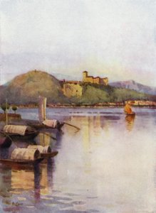 Angera, Lago Maggiore (farve litho) af Ella Du Cane