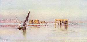 Philae (farve litho) af Ella Du Cane