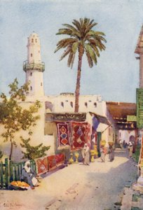 Basaren, Assuan (farve litho)
