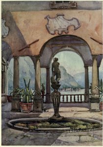 Loggiaen, Villa Pliniana, Comosøen, Illustration fra 