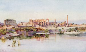 Karnak-templet (farve litho) af Ella Du Cane