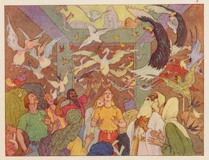 Noahs Ark: Duens tilbagevenden (farvelitografi)