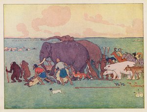 Noahs Ark: Processionen (farvelitografi) af Elmer Boyd Smith