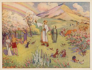 Noahs Ark: Regnbuen (farvelitografi)
