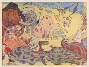 Noahs Ark: De, der ikke ville gå ind (farvelitografi) af Elmer Boyd Smith