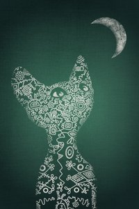 Katten, der betragter månen af Ema Paraschiv