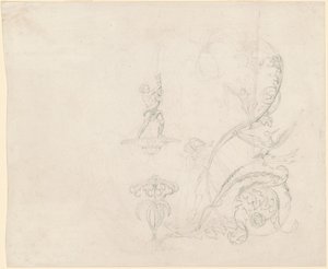 Studier af springvandsdekorationer af Emanuel Gottlieb Leutze