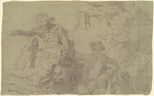 Undersøgelse til "Westward the Course of Empire Takes its Way" af Emanuel Gottlieb Leutze