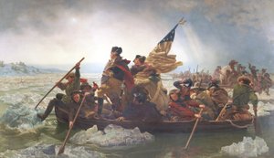 Washington krydser Delaware; julen 1776; slutningen af det 19. århundrede (oleograf) af Emanuel Gottlieb after Leutze