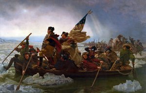 Washington krydser Delaware af Emanuel Leutze
