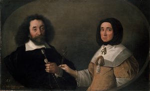John Tradescant den yngre og Hester, hans anden kone, 1600-tallet af Emanuel de Critz