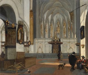 Hollandsk: Udsigt over koret i Janskerk i Utrecht, set fra skibet Udsigt over koret i Janskerk i Utrecht af Emanuel de Witte