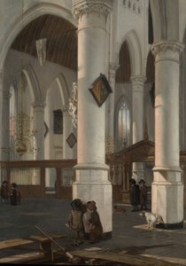 Interiør af Oude Kerk, Delft, sandsynligvis 1650. af Emanuel de Witte