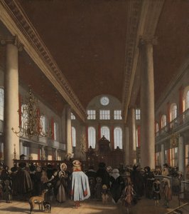 Interiør af den portugisiske synagoge i Amsterdam, 1680 af Emanuel de Witte